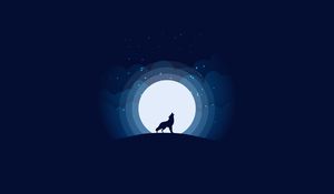 Preview wallpaper wolf, moon, howling, art, vector