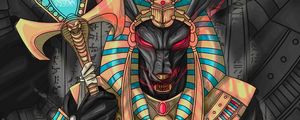 Preview wallpaper wolf, pharaoh, art, ancient egypt