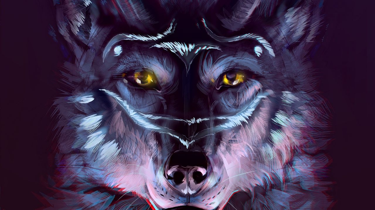 Wallpaper wolf, portrait, art, predator
