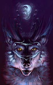 Preview wallpaper wolf, portrait, art, predator