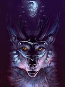Preview wallpaper wolf, portrait, art, predator