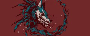 Preview wallpaper wolf, predator, dog, art, vector