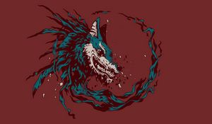 Preview wallpaper wolf, predator, dog, art, vector