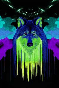 Preview wallpaper wolf, spots, paint, art