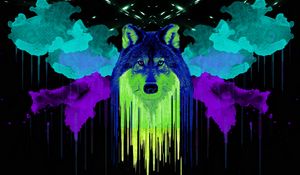 Preview wallpaper wolf, spots, paint, art