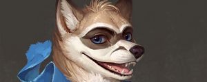 Preview wallpaper wolf, werewolf, art, cute, smile