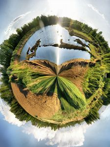 Preview wallpaper wood, circle, greens, planet, shcherbakov