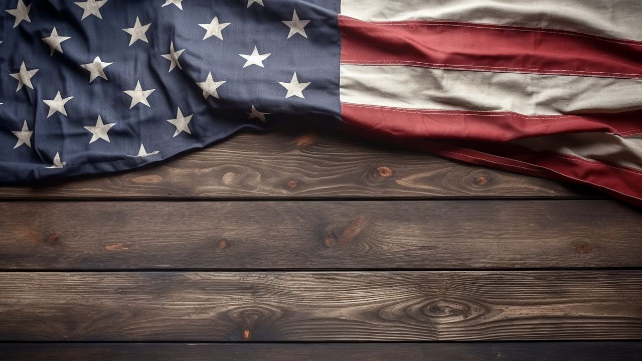 Wallpaper wood, flag, america, usa