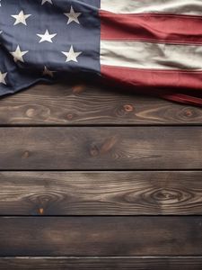 Preview wallpaper wood, flag, america, usa