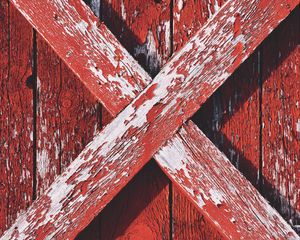 Preview wallpaper wood, paint, boards, intersection, texture, red