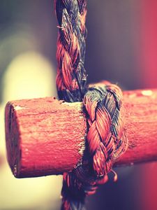 Preview wallpaper wood, red, rope, wooden