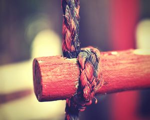 Preview wallpaper wood, red, rope, wooden