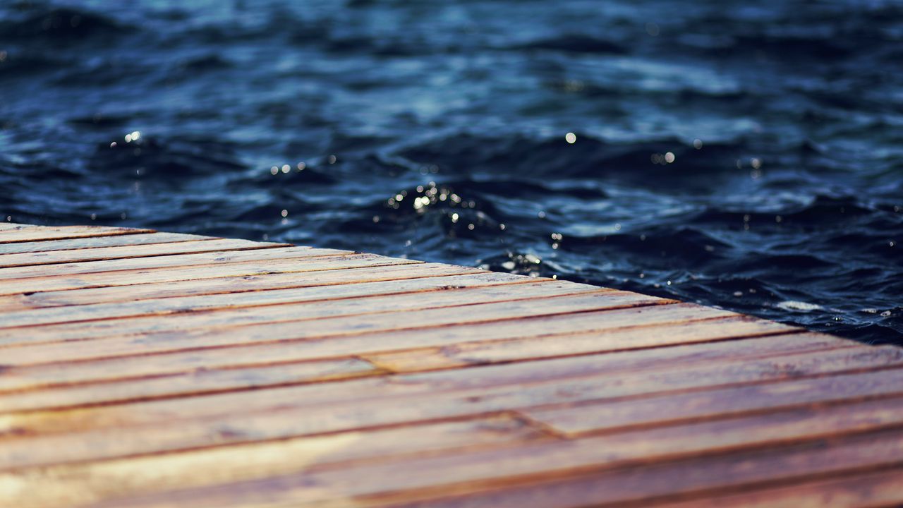 Wallpaper wood, sea, waves, pier