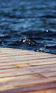 Preview wallpaper wood, sea, waves, pier