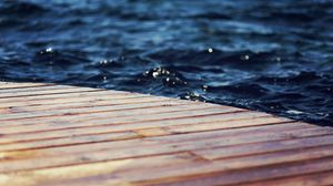 Preview wallpaper wood, sea, waves, pier