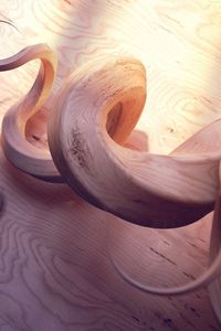 Preview wallpaper wood, shavings, spiral, shadow