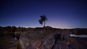 Preview wallpaper wood, stones, blocks, night