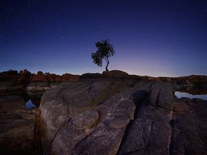 Preview wallpaper wood, stones, blocks, night