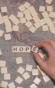 Preview wallpaper words, hope, hand, card