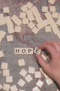 Preview wallpaper words, hope, hand, card