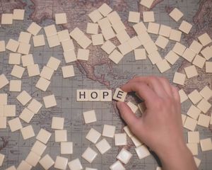 Preview wallpaper words, hope, hand, card