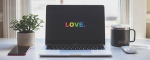 Preview wallpaper words, inscription, love, laptop