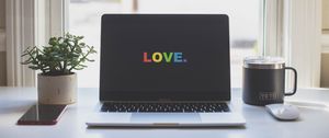 Preview wallpaper words, inscription, love, laptop