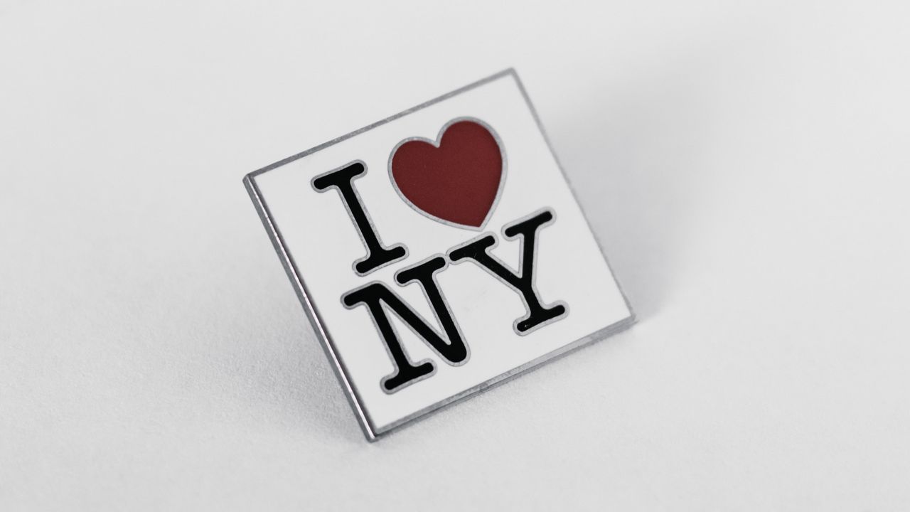 Wallpaper words, lettering, badge, heart, new york