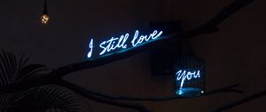 Preview wallpaper words, love, neon, glow, dark