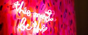 Preview wallpaper words, neon, inscription, pink