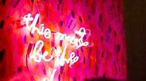 Preview wallpaper words, neon, inscription, pink