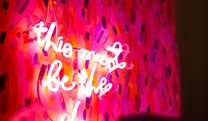 Preview wallpaper words, neon, inscription, pink