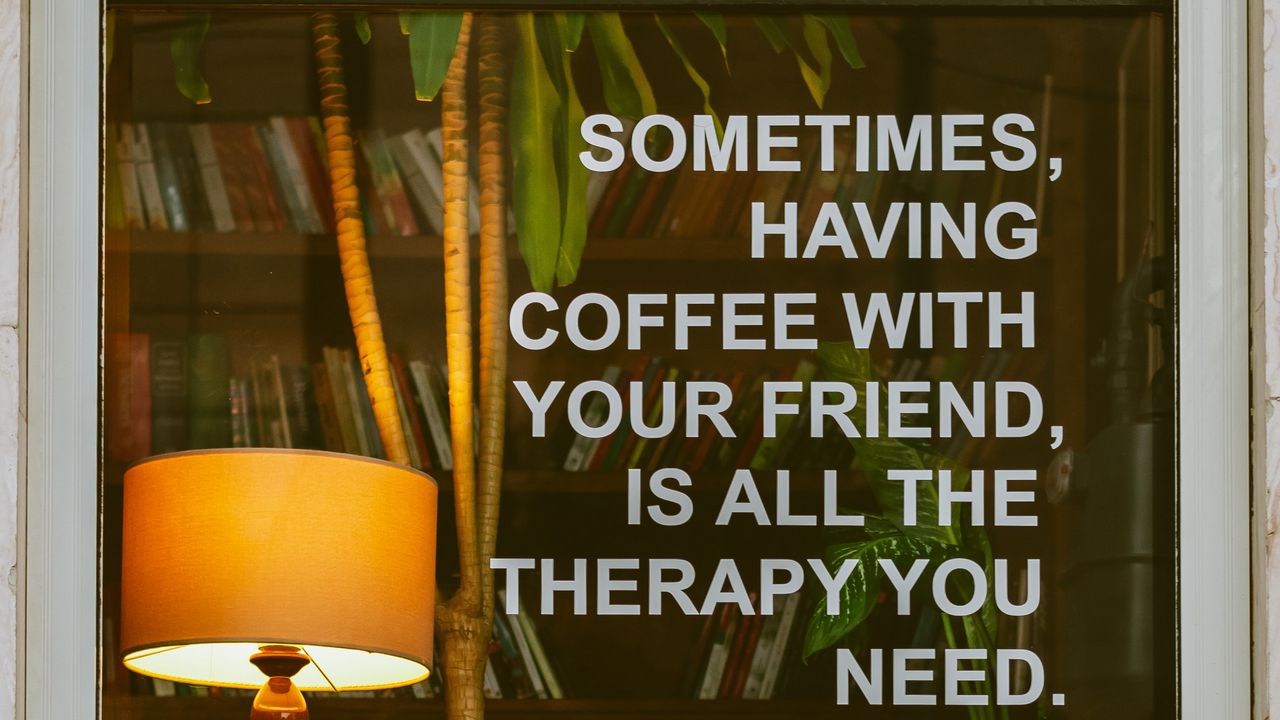 Wallpaper words, text, coffee, cafe, lamp, books