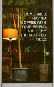 Preview wallpaper words, text, coffee, cafe, lamp, books