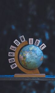 Preview wallpaper world, globe, cubes, letters, words