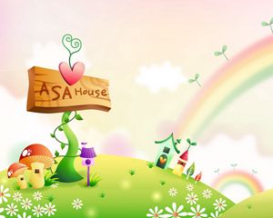 Preview wallpaper world, magic, rainbow, sign, nature