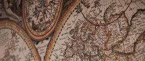 Preview wallpaper world map, map, ancient, geography, words