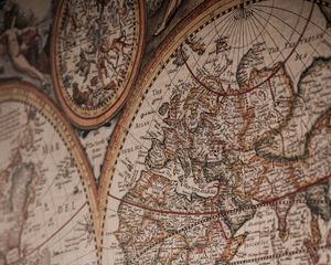 Preview wallpaper world map, map, ancient, geography, words