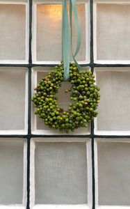 Preview wallpaper wreath, berries, green, window