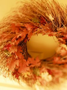 Preview wallpaper wreath, fall, leaves