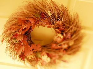 Preview wallpaper wreath, fall, leaves