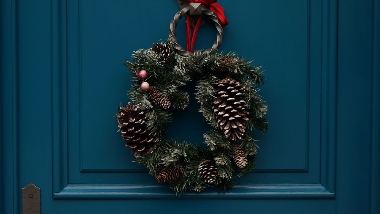 Wallpaper wreath, flowers, decoration, christmas