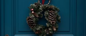 Preview wallpaper wreath, flowers, decoration, christmas