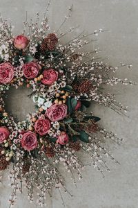 Preview wallpaper wreath, roses, flowers, composition, decoration