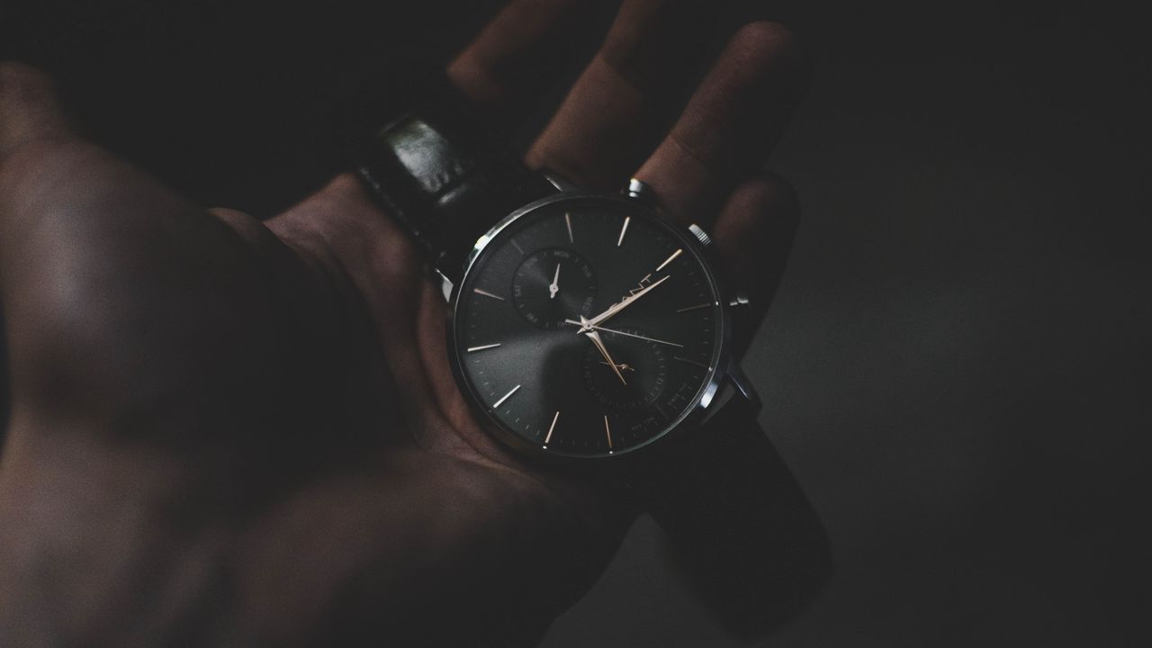 Wallpaper wrist watch, dial, hand, dark