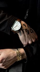 Preview wallpaper wristwatch, hand, tattoo, bracelet, accessory