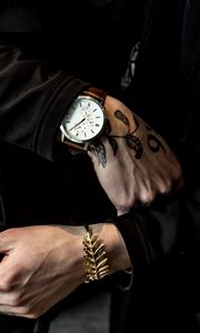 Preview wallpaper wristwatch, hand, tattoo, bracelet, accessory