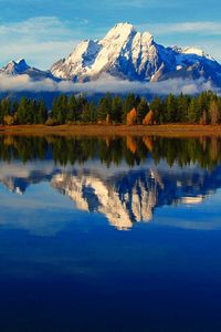 Preview wallpaper wyoming, usa, mountain, lake, reflection