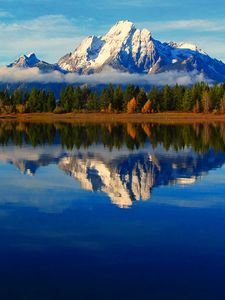 Preview wallpaper wyoming, usa, mountain, lake, reflection