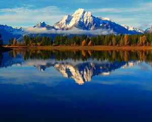 Preview wallpaper wyoming, usa, mountain, lake, reflection